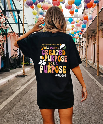 Created for a Purpose【back print】Oversized Christian T-Shirt