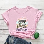 Chosen, Blessed, Forgiven, Faith Cross T-Shirt