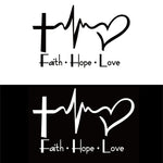 Faith, Hope, Love Vinyl Car Sticker