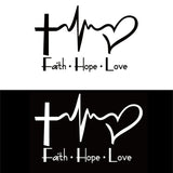 Faith, Hope, Love Vinyl Car Sticker