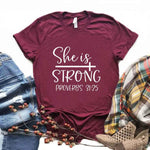 She Is Strong Print Women's T Shirt