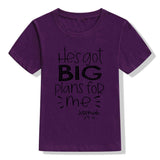 "He's Got Big Plans for Me" Kids T-Shirts