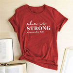 "She Is Strong Proverbs 31:25" Women's T-Shirt