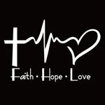 Faith, Hope, Love Vinyl Car Sticker