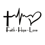 Faith, Hope, Love Vinyl Car Sticker