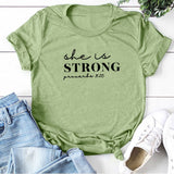 "She Is Strong Proverbs 31:25" Women's T-Shirt