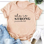 "She Is Strong Proverbs 31:25" Women's T-Shirt