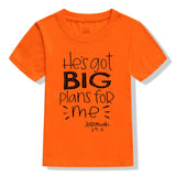 "He's Got Big Plans for Me" Kids T-Shirts