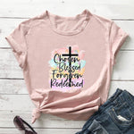 Chosen, Blessed, Forgiven, Faith Cross T-Shirt