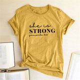 "She Is Strong Proverbs 31:25" Women's T-Shirt