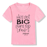 "He's Got Big Plans for Me" Kids T-Shirts