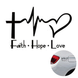 Faith, Hope, Love Vinyl Car Sticker