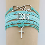 Hand-knitted JESUS Braided Bracelet