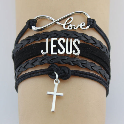 Hand-knitted JESUS Braided Bracelet