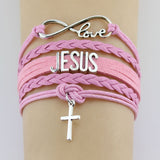 Hand-knitted JESUS Braided Bracelet