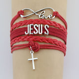 Hand-knitted JESUS Braided Bracelet