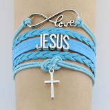 Hand-knitted JESUS Braided Bracelet