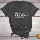 "She Is Strong Proverbs 31:25" Women's T-Shirt