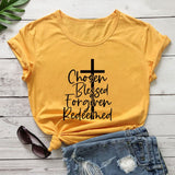 Chosen Blessed Forgiven Cross T-Shirt