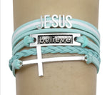 Hand-knitted JESUS Braided Bracelet