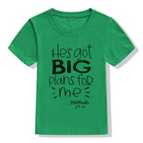 "He's Got Big Plans for Me" Kids T-Shirts