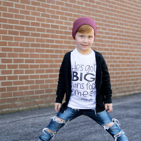 "He's Got Big Plans for Me" Kids T-Shirts