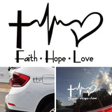 Faith, Hope, Love Vinyl Car Sticker