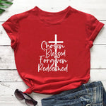 Chosen Blessed Forgiven Cross T-Shirt