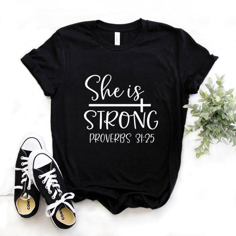 She Is Strong Print Women's T Shirt