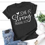 She Is Strong Print T Shirt