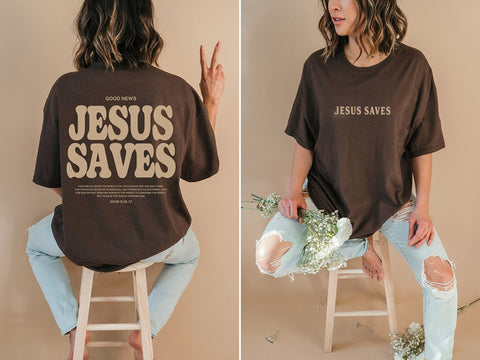 Jesus Saves Oversized T-Shirt